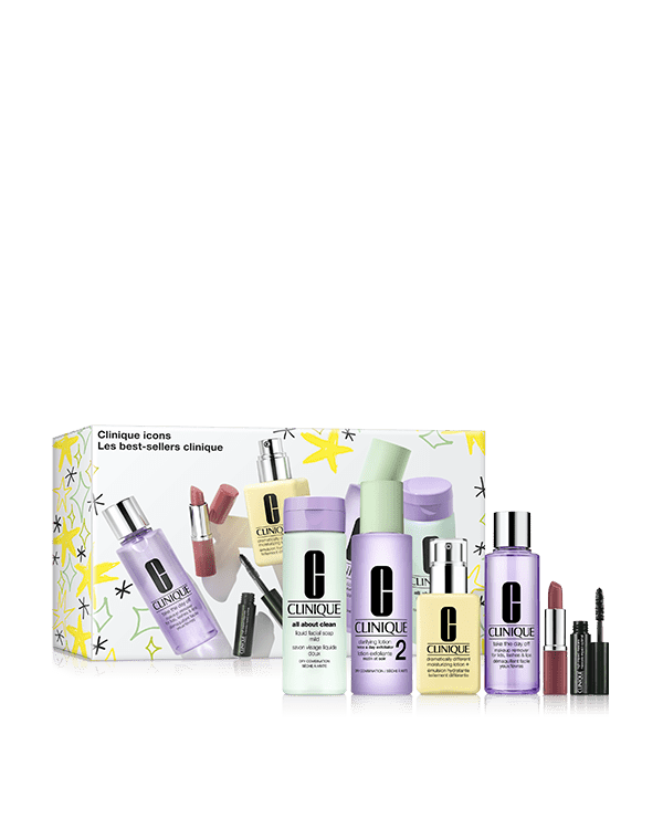 Clinique Icons Set, A collection of fan favourites for a fresh-faced look.