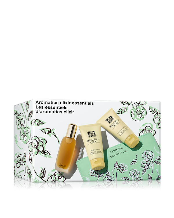 Aromatics Elixir Essentials, An exclusive travel-ready fragrance trio for head-to-toe intrigue. $186 value.