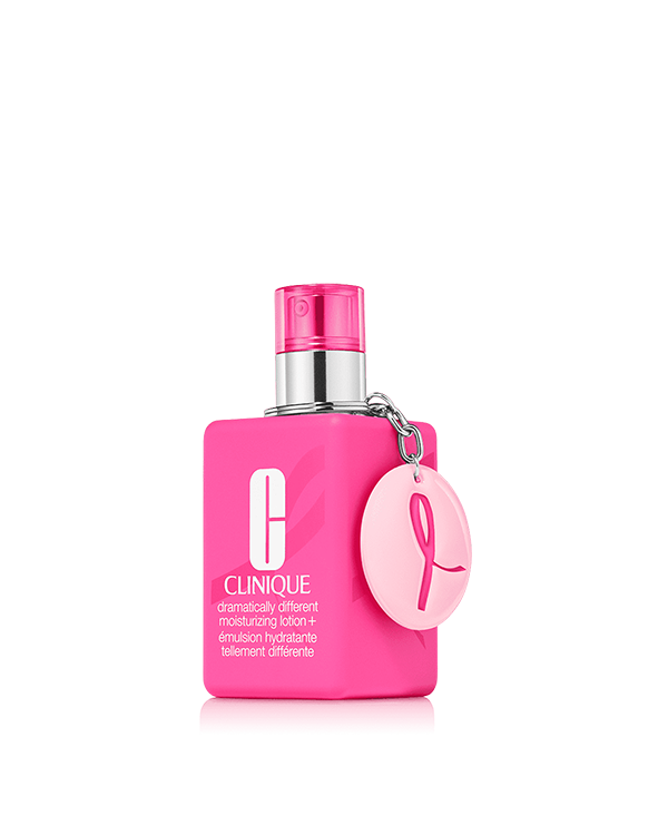 Great Skin, Great Cause: Limited-Edition Dramatically Different Lotion+, Great skin for a great cause. Clinique's dermatologist-developed moisturiser with a limited-edition keyring to honour and support breast cancer awareness