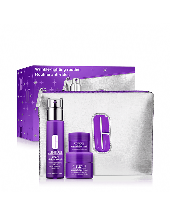 Wrinkle Fighting Routine Set, A collection of our best-in-class de-aging formulas for results you can see. Includes a full-size wrinkle-fighting serum