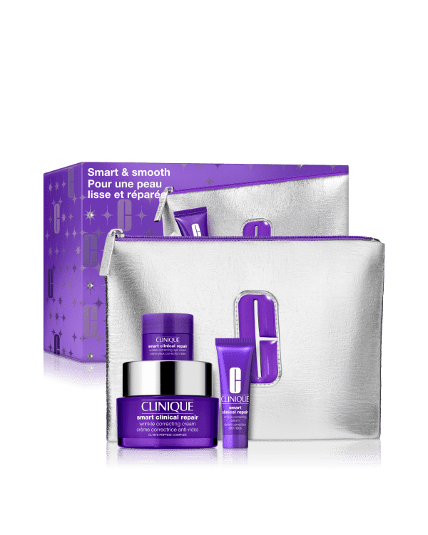 Smart & Smooth: Smart Clinical Repair Set, An advanced anti-aging trio to help prevent and repair visible signs of aging.