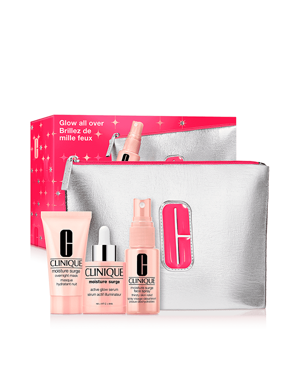 Glow All Over: Moisture Surge Set, A trio of skincare essentials to leave you glowing all season long.